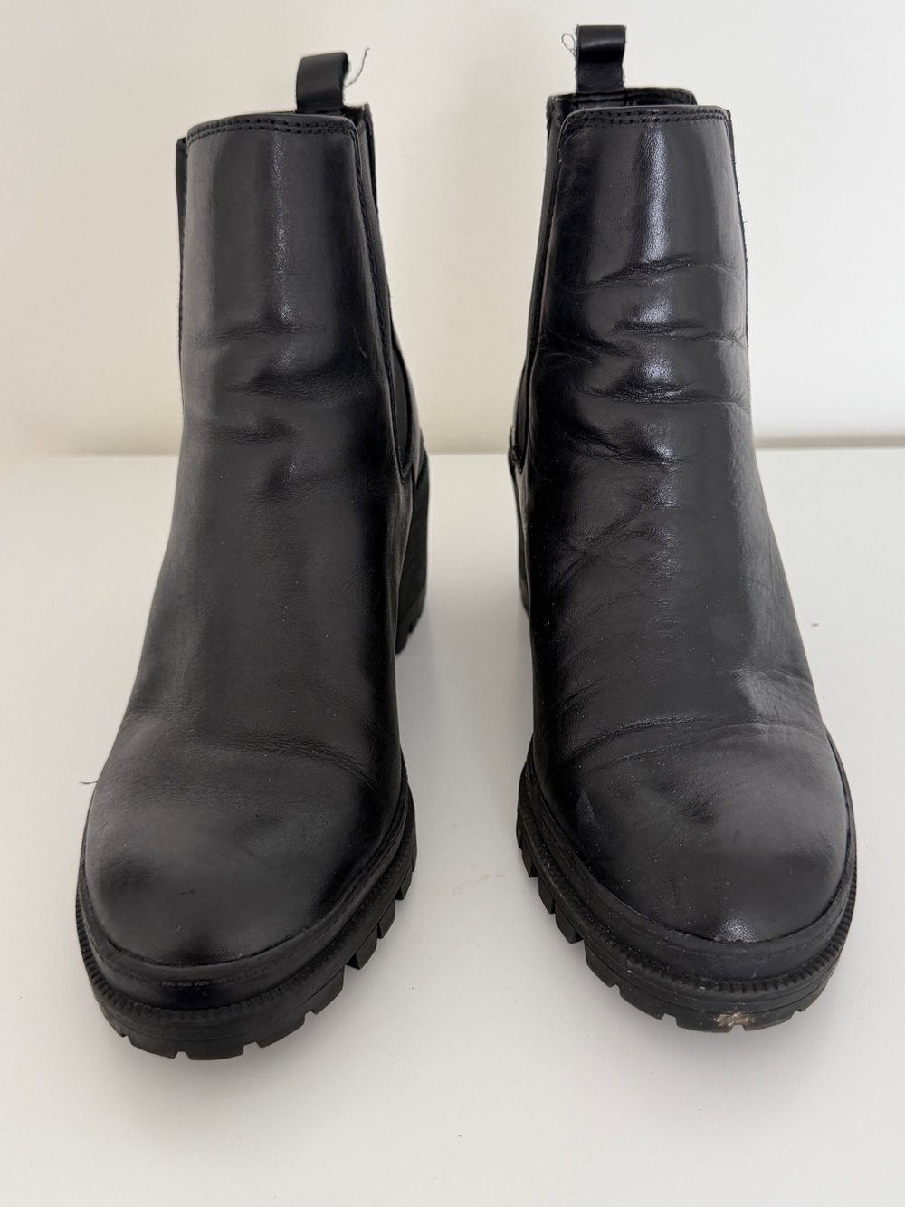 Black ALDO Women's Chelsea Lug Sole Ankle Boots